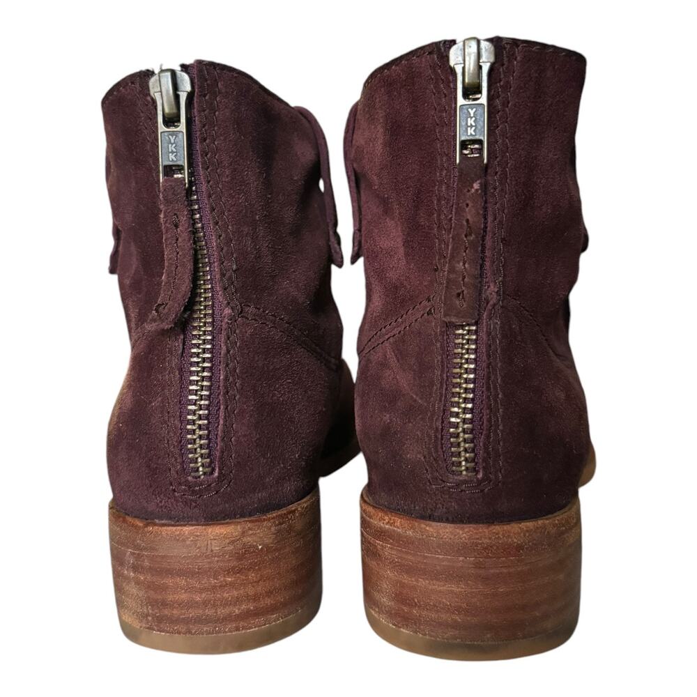 Johnston & Murphy Stephanie Maroon Suede Stitched Bootie heel zipper size 9 - Picture 9 of 15